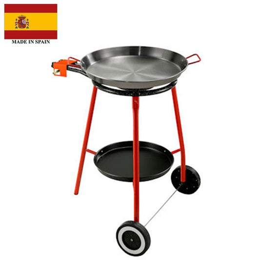 Garcima – Andreu Paella Gas Burner Set 40cm with 46cm Paella Pan with Red Handles (Made in Spain)